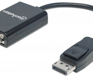 151962 Convertidor de Diplayport a VGA; DisplayPort Macho a VGA HD15 Hembra,15 cm activo color Negro.