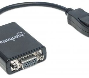 151962 Convertidor de Diplayport a VGA; DisplayPort Macho a VGA HD15 Hembra,15 cm activo color Negro.