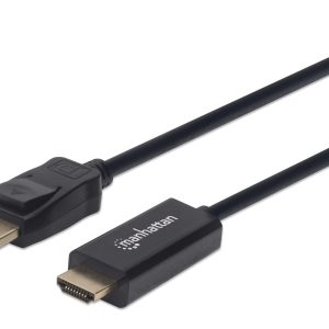 152679 Cable DisplayPort Macho a HDMI Macho, 1.8 m, negro; resoluciones de video Full-HD hasta 1080p a 60Hz