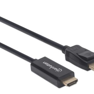 152679 Cable DisplayPort Macho a HDMI Macho, 1.8 m, negro; resoluciones de video Full-HD hasta 1080p a 60Hz
