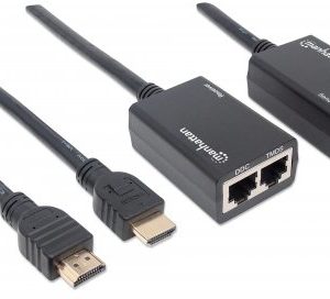 207386 Extensor de HDMI por Cat5e/Cat6; Extiende tu señal de 1080p hasta a 30m, cables HDMI integrados.