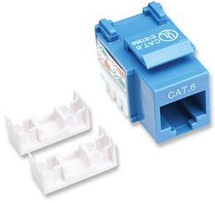 210737 JACK RJ45 CAT6 KEYSTONE DE IMPACTO AZUL, Para uso con cable sin blindaje (UTP) Cat6, Compatible con herramientas de impacto 110 y Krone.