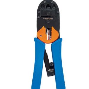 211048 Pinza para crimpear plug modular RJ45, RJ12 y RJ11, Corta y quita el forro de cable redondo y plano.