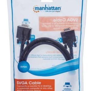 311731 Cable SVGA HD15 macho a HD15 macho, de 1.8m Color Negro, Completamente blindado para reducir la interferencia EMI.