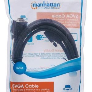 311748 Cable SVGA HD15 macho a HD15 macho, de 3.0m Color Negro, Completamente blindado para reducir la interferencia EMI.