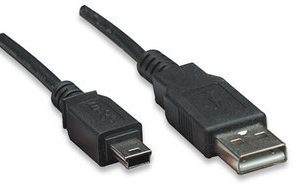 333375 Cable USB 2.0 A macho/ Mini-B macho, 480 Mbps, 1.8 m, Negro