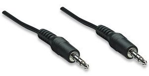 334594 Cable auxiliar 3.5mm Macho a Macho Color Negro de 1.8m