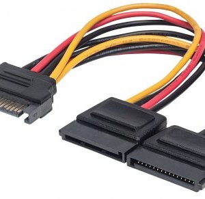 354554 Cable Y de alimentación SATA, Alimenta 2 drivers SATA con un cable de energía SATA, Largo 15cm