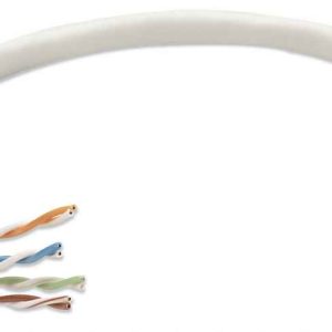 362320 BOBINA CABLE UTP DE RED CAT5E CCA ROLLO 305M SOLIDA GRIS, Con refuerzo para evitar la deformación