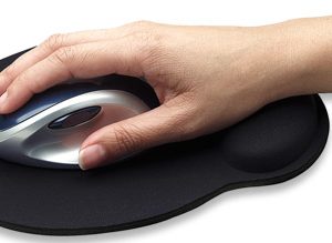 434362 Mouse Pad con Descansa Muñecas,el material de gel promueve la posición adecuada de la mano y la muñeca, Color negro