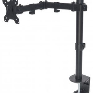 461542 Soporte de escritorio para monitor soporta monitores de 13 a 32 pulgadas, hasta 8 kg, movimiento de brazos de doble articulación, negro