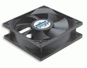 700955 Ventilador para Fuentes de Poder / Gabinetes, 80 mm, 3 pines, rodamientos tipo sleeve otorga una operación confiable y tranquila