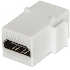 771351 Cople HDMI, Tipo Keystone, HDMI hembra a HDMI hembra, blanco, Compatible con páneles de parcheo, tapas y cajas de pared
