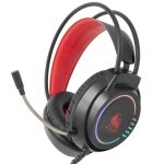 AUDIFONOS HEADSET GAMING OVER-EAR NBHG KIMERA RGB ALAMBRICO 3.5MM USB PC CONSOLAS CELULAR MICROFONO FLEXIBLE INC ADAPTADOR ROJO