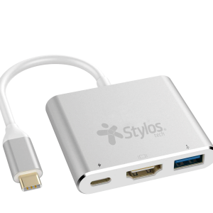 Adaptador HUB 3 En 1 Stylos. STCBHUB31S
