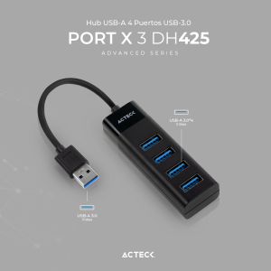 Adaptador Hub USB 3.0 PORT X 3 DH425 Acteck