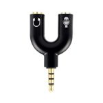 Adaptador Stereo 3.5 mm Macho a Dual 3.5 mm H BROBOTIX 181802-2, Negro