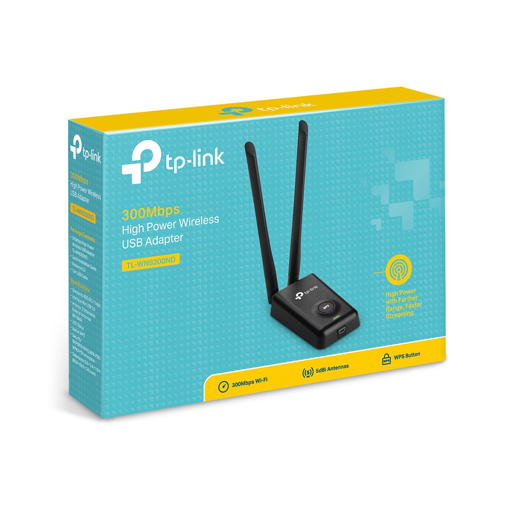 Adaptador USB TP-LINK TL-WN8200ND, Inalámbrico, 300 Mbit/s, Negro