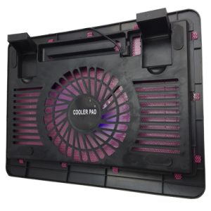 Base Enfriadora, Luz Led, Angulo Ajustable, 1 Hub USB, 9 a 15 Pulgadas , Negro-Rojo, BROBOTIX 044695R