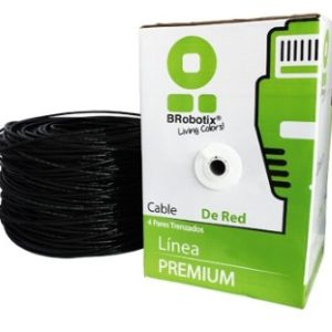 Bobina UPT, CAT5e, 305 m, Exterior Doble Forro, Negro, CCA, BROBOTIX 055305