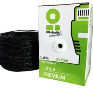 Bobina UTP, CAT5e, 100 m, Exterior Doble Forro, Negro, CCA, BROBOTIX 055100