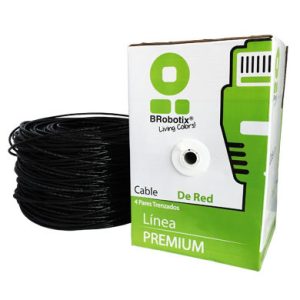 Bobina UTP, CAT5e, 100 m, Exterior Doble Forro, Negro, CCA, BROBOTIX 055100