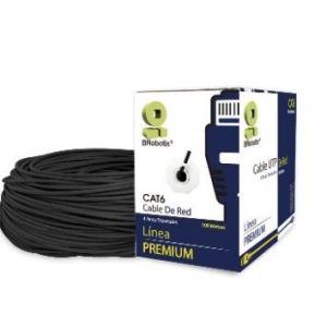 Bobina UTP, CAT6, 100 m, Exterior Doble Forro, Negro, CCA, BROBOTIX 176122