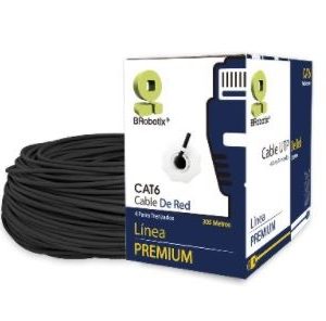 Bobina UTP, CAT6, 305 m, Exterior Doble Forro, Negro, CCA, BROBOTIX 171100