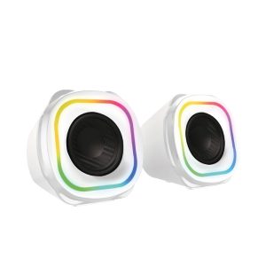 Bocinas 2.0 Gamer Glimm Quad BG555 Balam Rush Conexión Bluetooth/Auxiliar, Controlador Touch, iluminación LED 3 modos, 10w RMS. Sonido estéreo, Alimentació