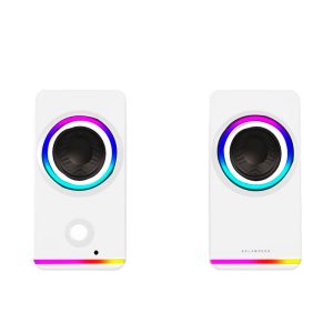 Bocinas 2.0 Gamer Glimm Style BG565 Balam Rush Conexión Bluetooth/Auxiliar, Controlador Touch, iluminación LED 3 modos, 10w RMS. Sonido estéreo, Alimentaci