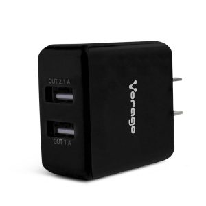 CARGADOR PARA PARED VORAGO AU-106 CON 2 PUERTOS USB NEGRO