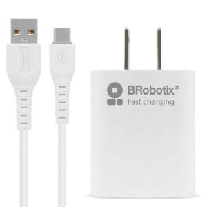 COMBO CARGA RÁPIDA: CARGADOR USB V3.0 + CABLE USB TIPO C. BLANCO (6001318), Brobotix