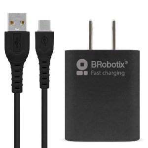 COMBO CARGA RÁPIDA: CARGADOR USB V3.0 + CABLE USB TIPO C. NEGRO (6001561), Brobotix