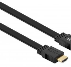 Cable HDMI 2.0, Alta Velocidad con Ethernet PLANO 4K@60Hz MANHATTAN 355643, 10 m, Macho, Negro
