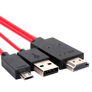 Cable MHL BROBOTIX 017828, HDMI, Rojo