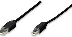 Cable USB A a B (342650) Negro/Blanco, Economico 1.8 M