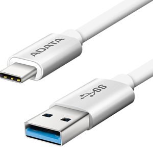 Cable USB Tipo C ADATA ACA3AL-100CM-CSV, USB A, USB C, 1 m, Color blanco