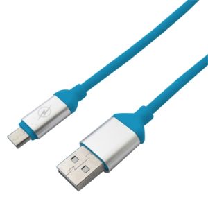 Cable USB V2.0 a Micro de PVC Texturizado BROBOTIX 161208A, 125 cms, Azul