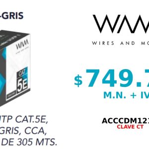 Cable UTP WAM CAT5E-GRIS, 305 m, Gris, CAT5e