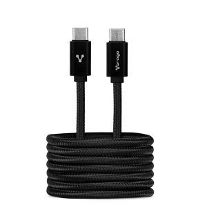 Cable VORAGO CAB-124-BK, USB C, USB C, Macho/Macho, 1 m, Negro