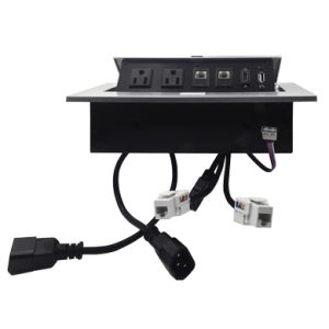 Caja de Mesa, RJ45 Cat 6, HDMI, USB V2.0, Nema 5-15R, Plata, BROBOTIX 171224