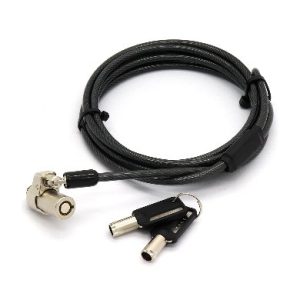 Candado de Llave, WEDGE N17, P/Portátiles, Acero, Forro PVC Negro, BROBOTIX 764465