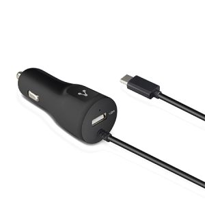 Cargador cable micro USB VORAGO AU-303, Negro, 2.4A USB 1.0A