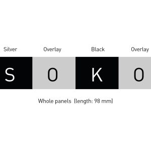 Cinta Monocromo de 4 Paneles - 250 impresiones SO-KO (Plata, Overlay, Negro, Overlay).