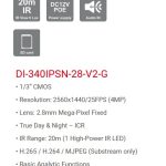 Cámara Domo IP Provision ISR DI-340IPSN-28-V2