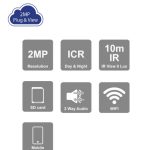 Cámara IP WiFi Marca Provision (WP-919), Cámara IP Resolucion 2 MP, Lente fijo 3.6 mm