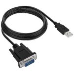 Convertidor USB A Serial DB9M BROBOTIX 963579 , Serial DB9 / RS-232, USB 2.0 A, Macho/Macho, 1,8 m, Negro