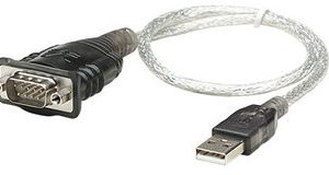 Convertidor de USB a Serial MANHATTAN 205153, 0,45 m, Transparente, RS-232, USB 2.0 A, Macho/Macho
