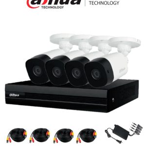 DAHUA KITXVR1B08-I-2MP4CP - Kit de 8 Canales 2 Megapixeles/ con 4 Camaras/ DVR Cooper-I WizSense/ Con IA/ H.265+/ 4 Camaras B1A21 1080p/ 8 Canales
