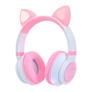 DIADEMA VORAGO HPB-300K BLUETOOTH/3.5MM ROSA/BLANCO KITTEN RGB 6HRS&nbsp;
